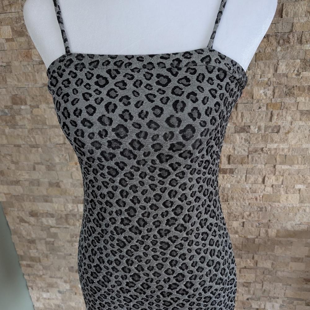 Vintage Rocket Candy Y2K Leopard Spaghetti Strap Square Neck Mini Dress USA Rare - Picture 4 of 12